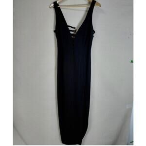 ET AL Acetate Sleeveless Maxi Dress V-Neck Long Women See Measurements
